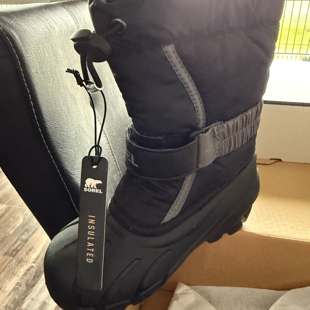 Toddler Sorel Black Insulated Snow Boots